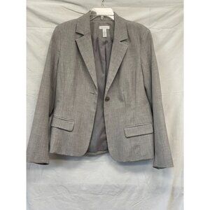 Charter Club Womens Gray One Button Blazer Suit Sz 10 Long Sleeve Office‎ Formal